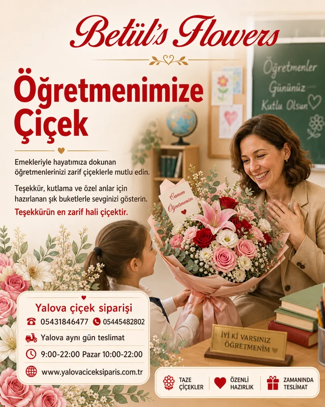 Yalova’da Öğretmenler Günü İçin En Güzel Çiçekler